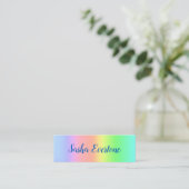 Prismatic Pastel Rainbow Ombre Mini Visitekaartje (Staand voorkant)