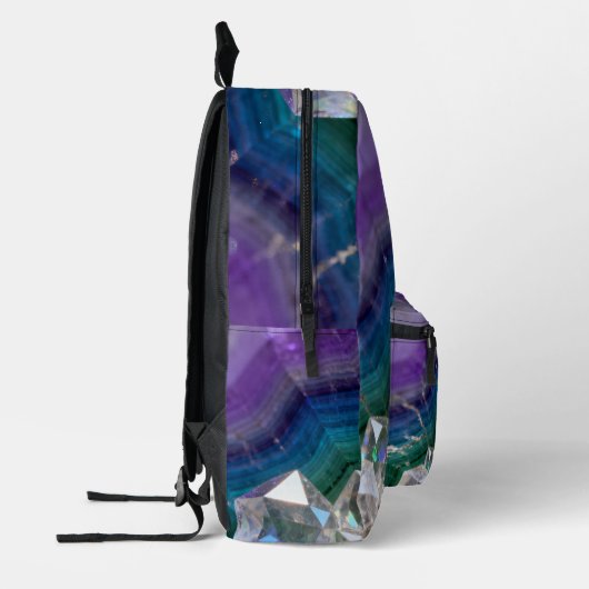 Prismatic Quartz Fusion Vibrant Crystal Design Bedrukte Rugzak (Links)