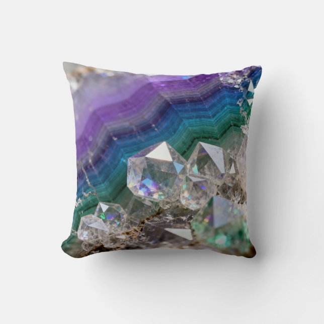 Prismatic Quartz Fusion Vibrant Crystal Design Kussen (Voorkant)