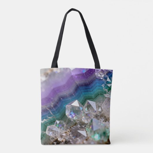 Prismatic Quartz Fusion Vibrant Crystal Design Tote Bag (Achterkant)