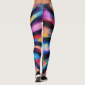 Prismatic Radiance: Abstract Sunburst Radio Waves Leggings (Achterkant)