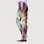 Prismatic Radiance: Abstract Sunburst Radio Waves Leggings (Links)