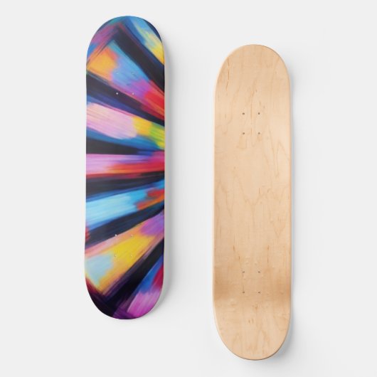 Prismatic Radiance: Abstract Sunburst Radio Waves Persoonlijk Skateboard (Voorkant)