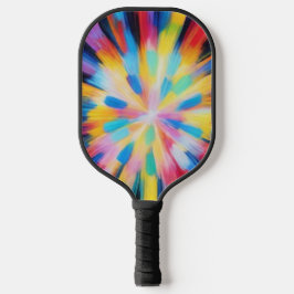 Prismatic Radiance: Abstract Sunburst Radio Waves Pickleball Paddle