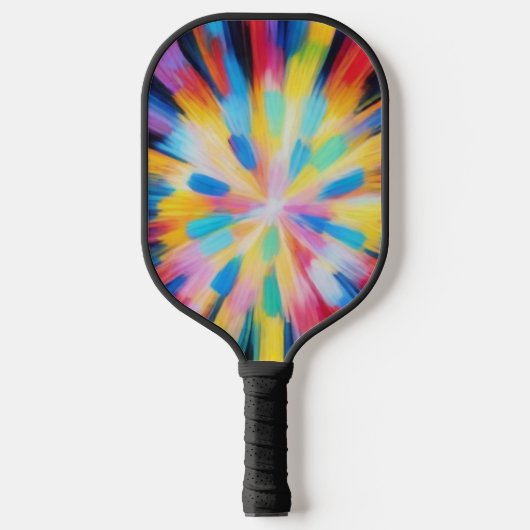 Prismatic Radiance: Abstract Sunburst Radio Waves  Pickleball Paddle (Voorkant)