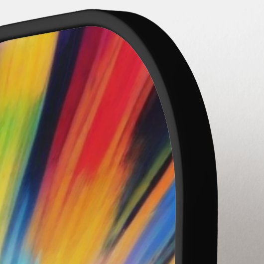 Prismatic Radiance: Abstract Sunburst Radio Waves  Pickleball Paddle (Links Detail)