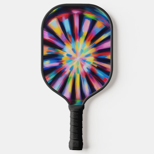 Prismatic Radiance: Abstract Sunburst Radio Waves  Pickleball Paddle (Achterkant)