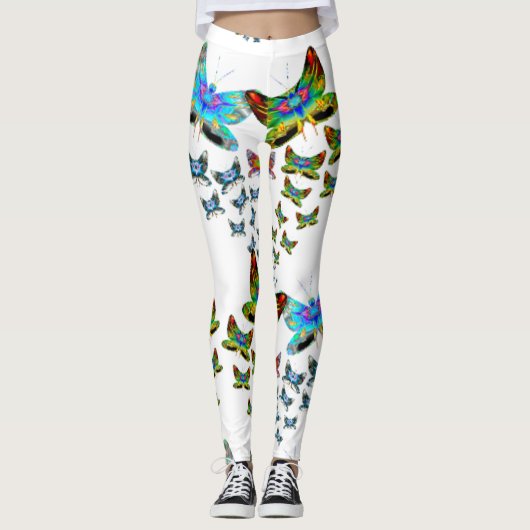 Prismatic Rainbow Butterfly Leggings (Voorkant)