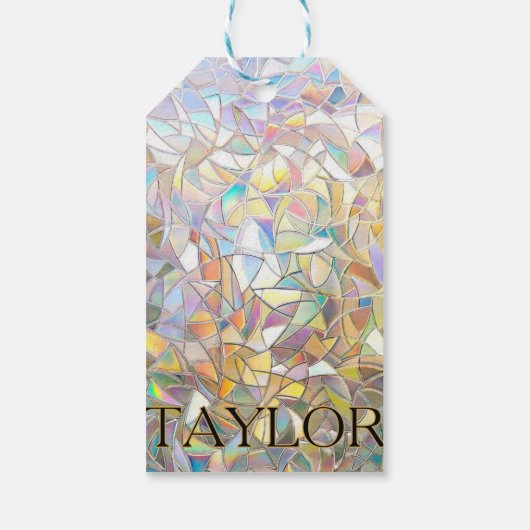 Prismatic Stained Glass Effect - Rainbow Prismatic Cadeaulabel (Achterkant)