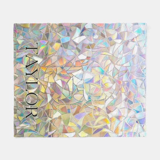 Prismatic Stained Glass Effect - Rainbow Prismatic Fleece Deken (Voorkant (Horizontaal))