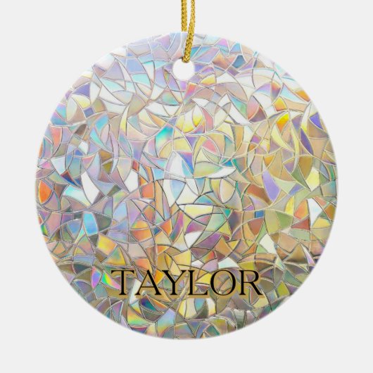 Prismatic Stained Glass Effect - Rainbow Prismatic Keramisch Ornament (Voorkant)