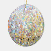 Prismatic Stained Glass Effect - Rainbow Prismatic Keramisch Ornament (Links)