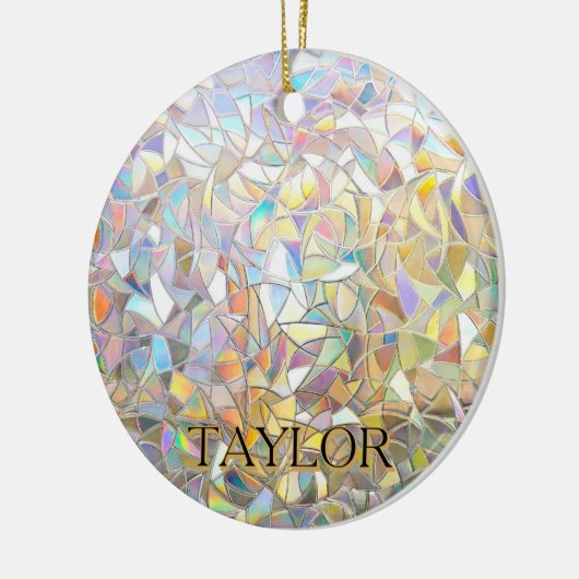 Prismatic Stained Glass Effect - Rainbow Prismatic Keramisch Ornament (Links)