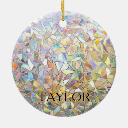 Prismatic Stained Glass Effect - Rainbow Prismatic Keramisch Ornament (Achterkant)