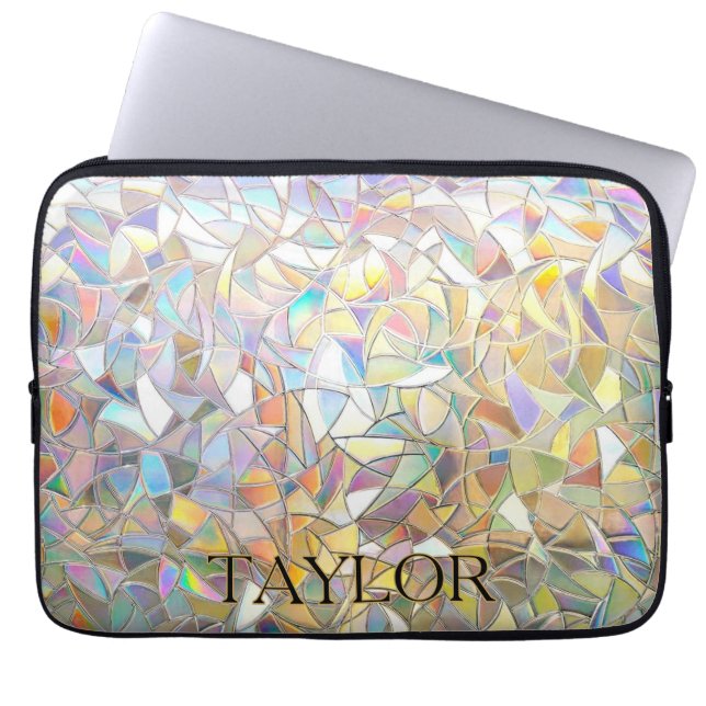 Prismatic Stained Glass Effect - Rainbow Prismatic Laptop Sleeve (Voorkant)