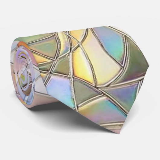 Prismatic Stained Glass Effect - Rainbow Prismatic Stropdas (Opgerold)