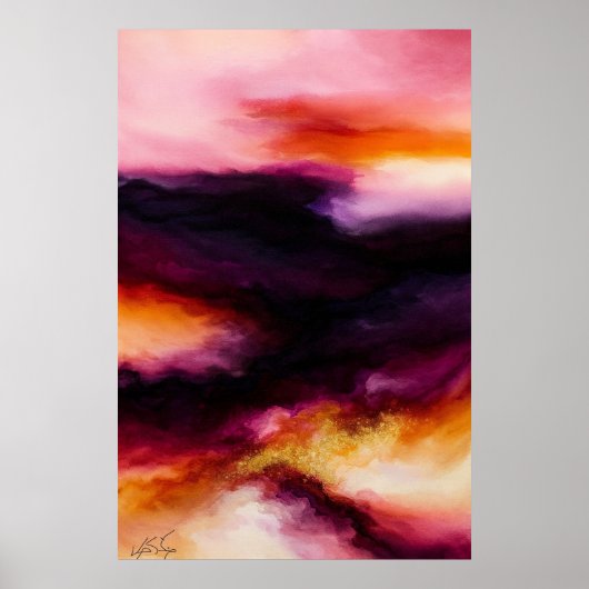 Prismatic Storm Fiery Abstract Poster (Voorkant)