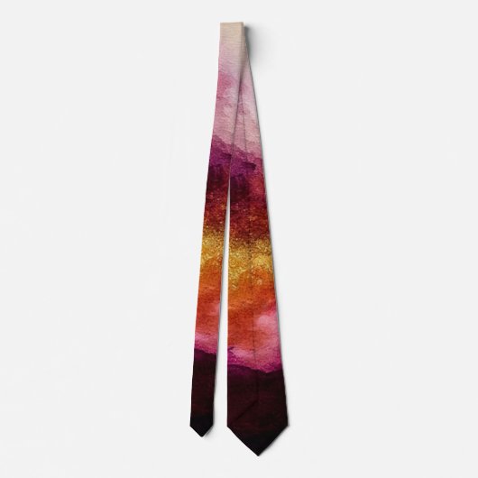 Prismatic Storm Fiery Abstract Stropdas (Achterkant)