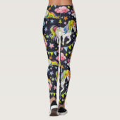 Prismatic Unicorn Wish Zwart & Roze Leggings (Achterkant)