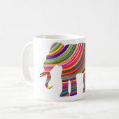 Prismatic Waves Elephant Coffee Mok (Voorkant links)
