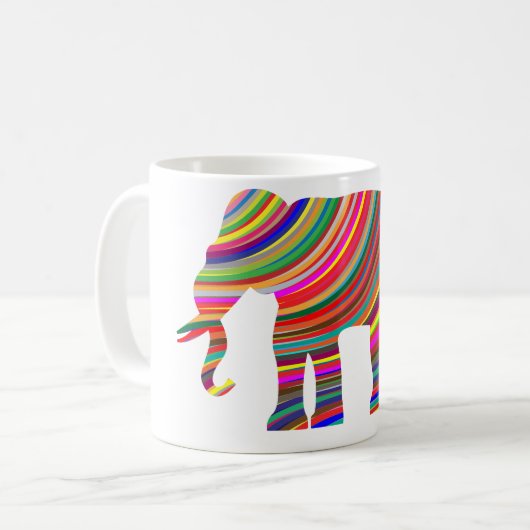 Prismatic Waves Elephant Coffee Mok (Voorkant links)