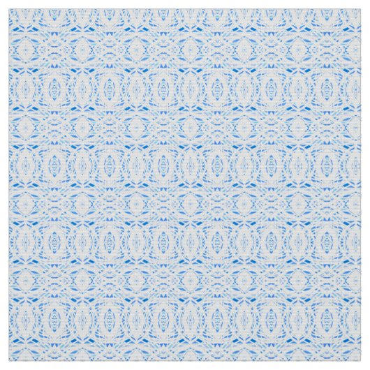 Prismatisch Blauw Witte Abstracte Acryl Kunst Stof (Swatch)
