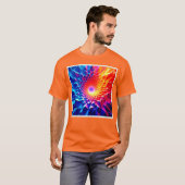 Prismatisch geometrisch kleurwervelontwerp t-shirt (Voorkant volledig)