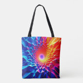 Prismatisch geometrisch kleurwervelontwerp tote bag (Achterkant)