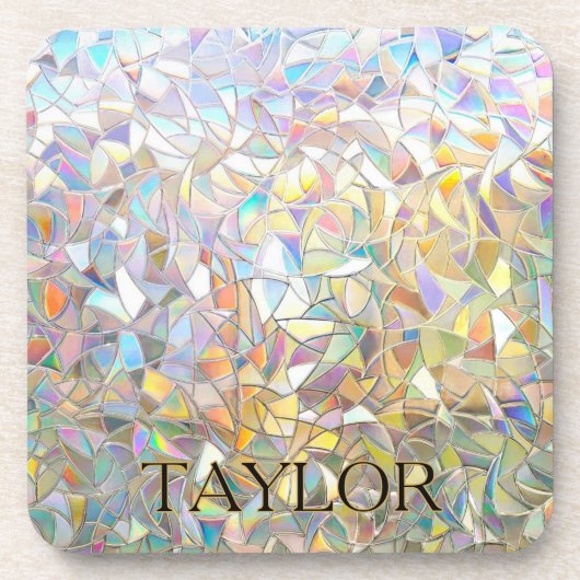 Prismatisch Glas-in-Lood Effect - Regenboog Prisma Bier Onderzetter (Voorkant)