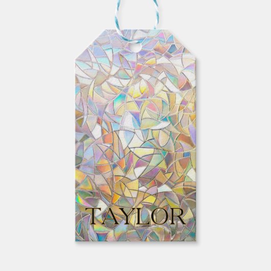 Prismatisch Glas-in-Lood Effect - Regenboog Prisma Cadeaulabel (Voorkant)