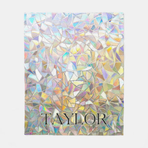 Prismatisch Glas-in-Lood Effect - Regenboog Prisma Fleece Deken