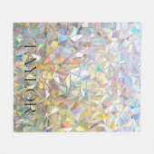 Prismatisch Glas-in-Lood Effect - Regenboog Prisma Fleece Deken (Voorkant (Horizontaal))