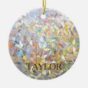 Prismatisch Glas-in-Lood Effect - Regenboog Prisma Keramisch Ornament