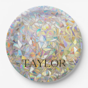 Prismatisch Glas-in-Lood Effect - Regenboog Prisma Papieren Bordje