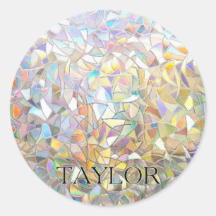 Prismatisch Glas-in-Lood Effect - Regenboog Prisma Ronde Sticker