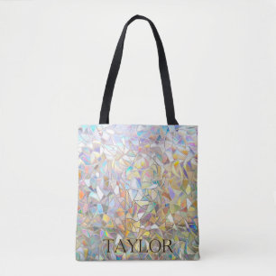 Prismatisch Glas-in-Lood Effect - Regenboog Prisma Tote Bag