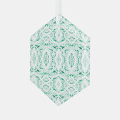 Prismatisch groen wit abstract acryl kunst glas ornament (Voorkant links)
