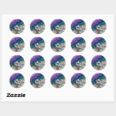 Prismatisch Kwarts Fusie Levendig Kristal Design Ronde Sticker (Vel)