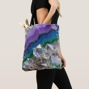 Prismatisch Kwarts Fusie Levendig Kristal Design Tote Bag