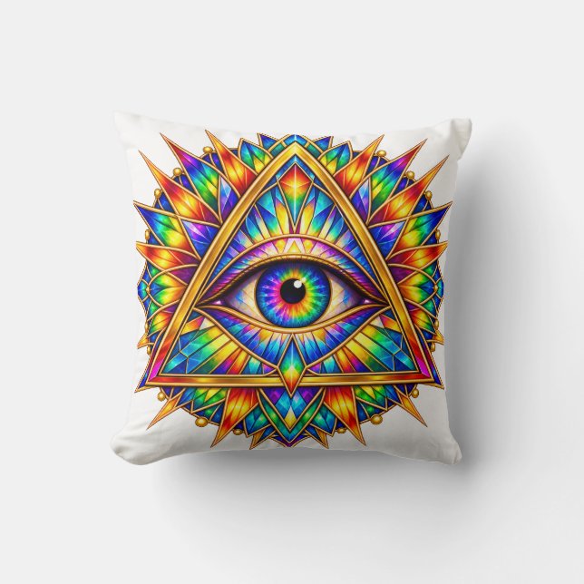 Prismatisch Oog van de Dageraad Kussen (Voorkant)