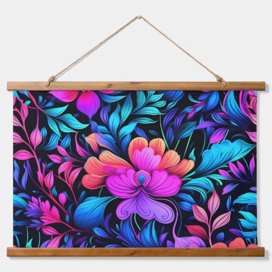 Prismatisch Petalscape Botanisch Hangend Wandkleed (Voorkant)