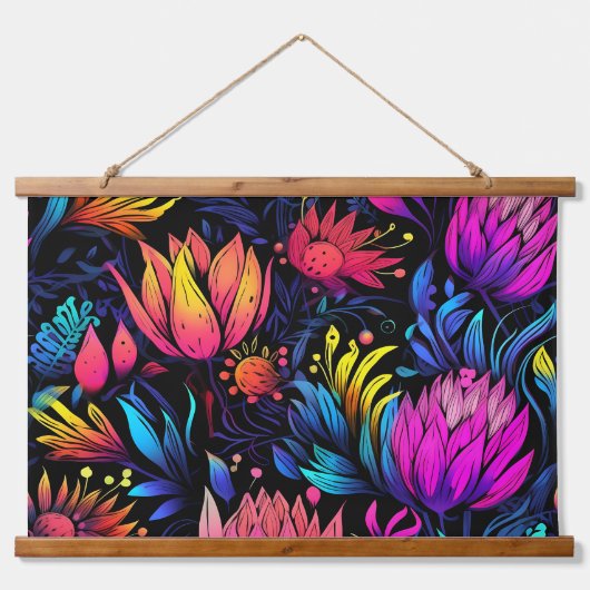 Prismatisch Petalscape Botanisch Hangend Wandkleed (Voorkant)