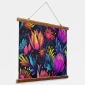 Prismatisch Petalscape Botanisch Hangend Wandkleed (Gebogen)