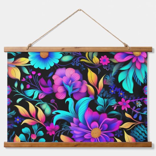 Prismatisch Petalscape Botanisch Hangend Wandkleed (Voorkant)