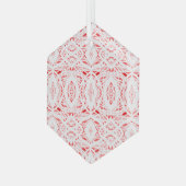 Prismatisch Rood Wit Abstract Acryl Kunst Glas Ornament (Voorkant links)