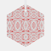 Prismatisch Rood Wit Abstract Acryl Kunst Glas Ornament (Achterkant)