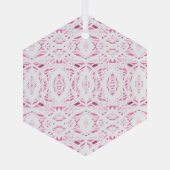 Prismatisch Roze Witte Abstracte Acryl Kunst Glas Ornament (Achterkant)