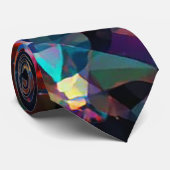 Prismatisch Spectrum–Abstracte Kristal Mozaïek Ont Stropdas (Opgerold)