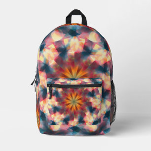 Prismatische caleidoscopische psychedelische manda bedrukte rugzak