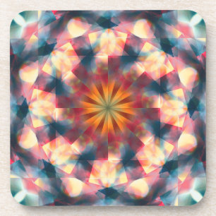 Prismatische caleidoscopische psychedelische manda bier onderzetter
